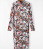 Robe Midi à Imprimé Floral et Col Montant pour Femmes
