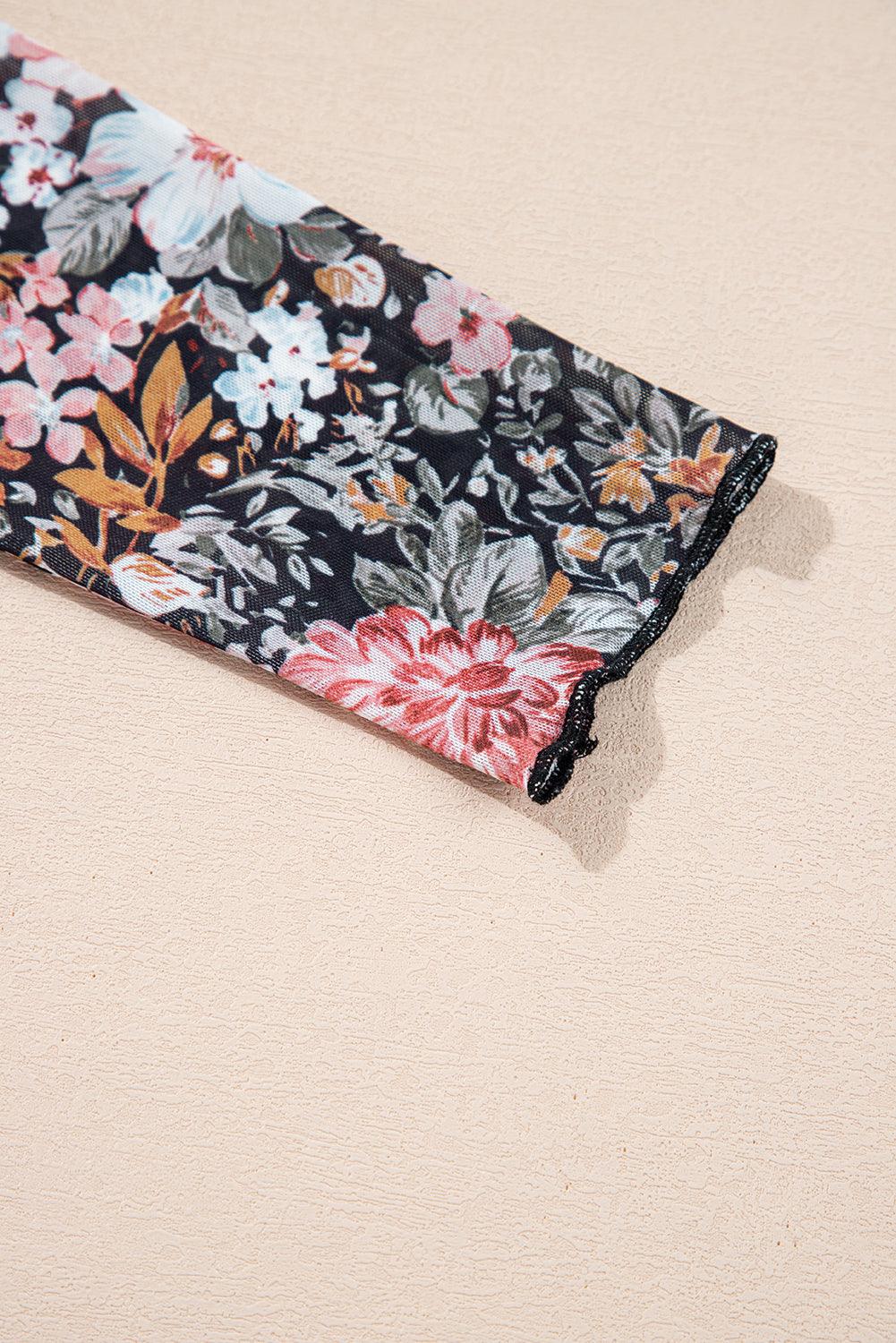 Robe Midi à Imprimé Floral et Col Montant pour Femmes