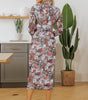 Robe Midi à Imprimé Floral et Col Montant pour Femmes