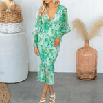 Robe Midi Imprimé Floral pour Femmes