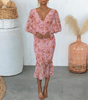 Robe Midi Imprimé Floral pour Femmes