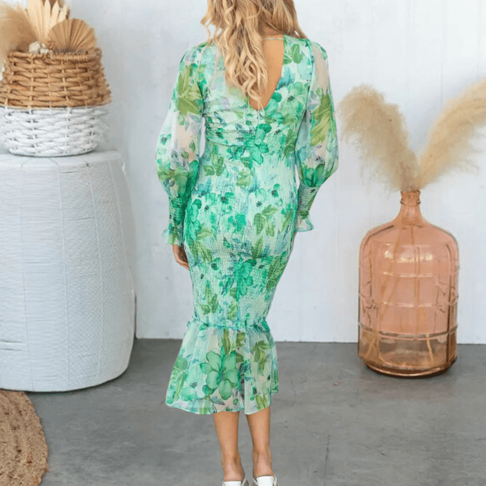 Robe Midi Imprimé Floral pour Femmes