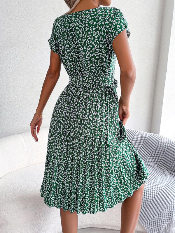 Robe Midi Imprimé Floral pour Femmes