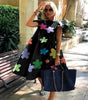 Robe Midi Imprimé Floral et Volants pour Femmes