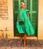 Robe Midi Imprimé Floral et Volants pour Femmes