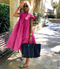 Robe Midi Imprimé Floral et Volants pour Femmes