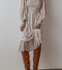 Robe Midi Imprimée Floral avec Volants pour Femmes
