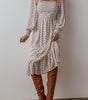 Robe Midi Imprimée Floral avec Volants pour Femmes
