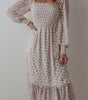 Robe Midi Imprimée Floral avec Volants pour Femmes