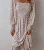 Robe Midi Imprimée Floral avec Volants pour Femmes