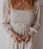 Robe Midi Imprimée Floral avec Volants pour Femmes