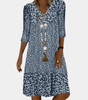 Robe Midi Imprimée Florale Décolleté en V pour Femmes