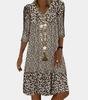 Robe Midi Imprimée Florale Décolleté en V pour Femmes