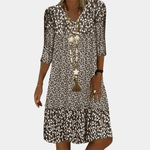 Robe Midi Imprimée Florale Décolleté en V pour Femmes