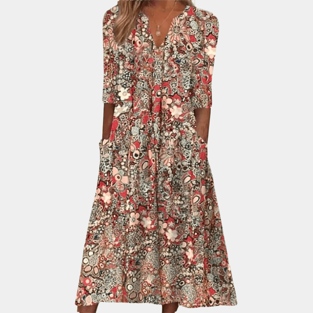 Robe Midi Imprimé Floral pour Femmes