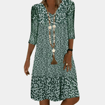 Robe Midi Imprimée Florale Décolleté en V pour Femmes