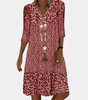 Robe Midi Imprimée Florale Décolleté en V pour Femmes
