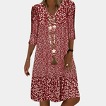 Robe Midi Imprimée Florale Décolleté en V pour Femmes