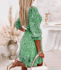 Robe Midi Imprimé Floral Décolleté en V pour Femmes