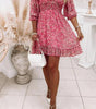 Robe Midi Imprimé Floral Décolleté en V pour Femmes