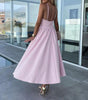 Robe Midi Drapée avec Fente et Poches pour Femmes