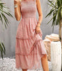 Robe Midi Élastique Imprimé Floral pour Femmes