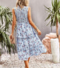 Robe Midi Élastique Imprimé Floral pour Femmes