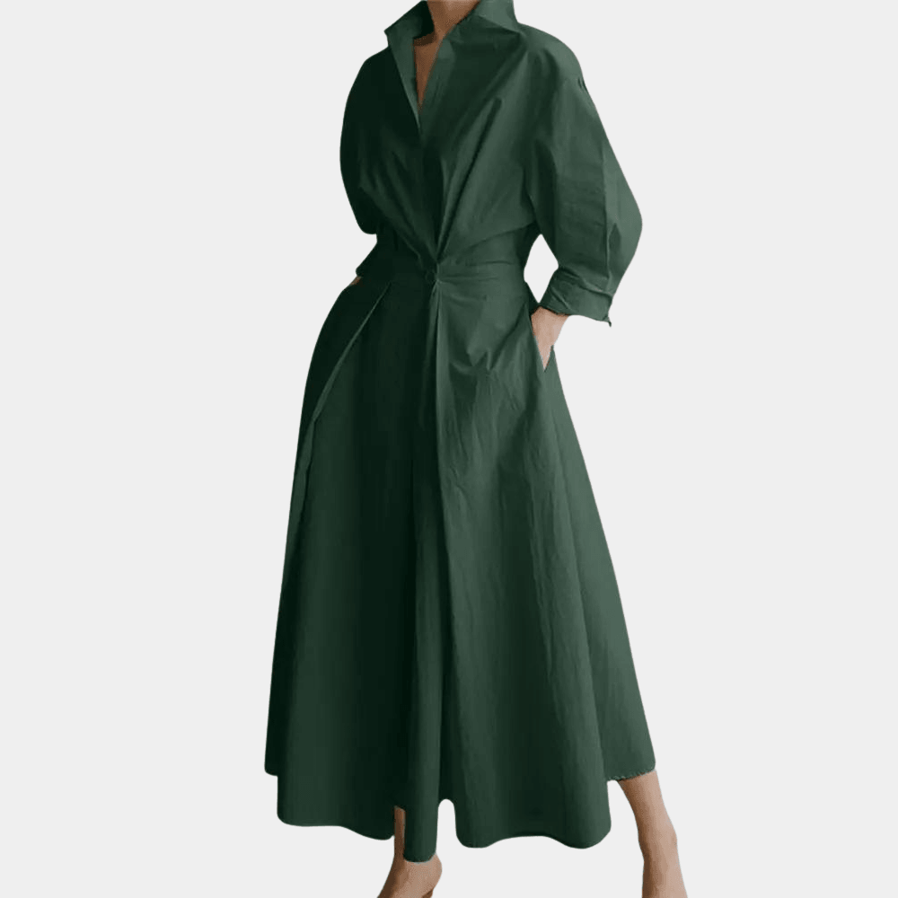 Robe Midi avec Col Élégant pour Femmes