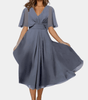 Robe Midi Décolleté en V Élégante pour Femmes