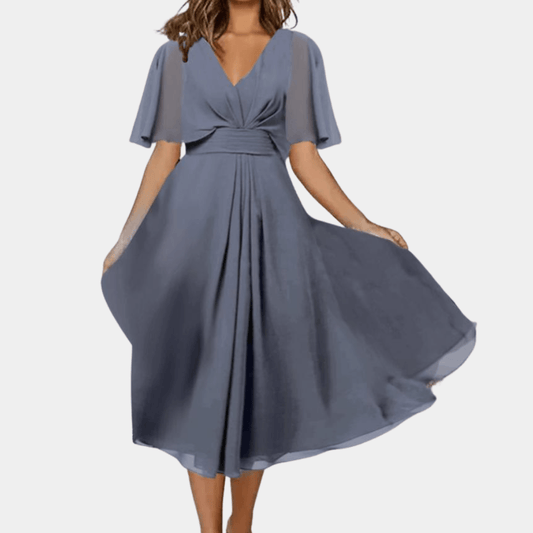Robe Midi Décolleté en V Élégante pour Femmes