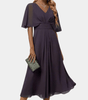 Robe Midi Décolleté en V Élégante pour Femmes