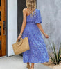 Robe Midi à Motif Géométrique pour Femmes