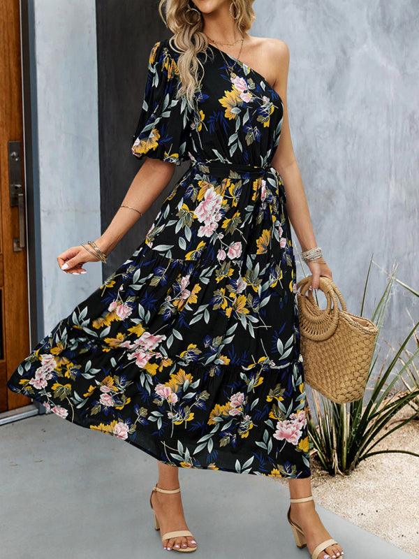 Robe Midi à Motif Géométrique pour Femmes