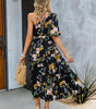 Robe Midi à Motif Géométrique pour Femmes