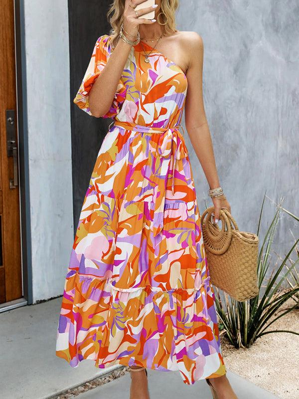 Robe Midi à Motif Géométrique pour Femmes