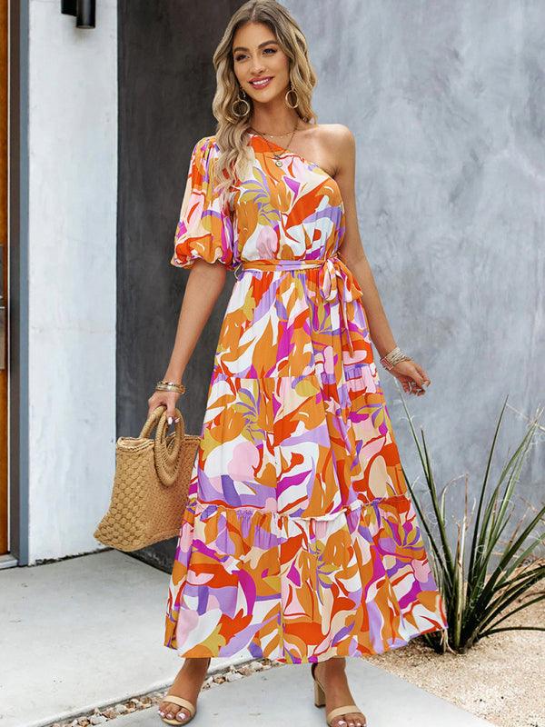 Robe Midi à Motif Géométrique pour Femmes