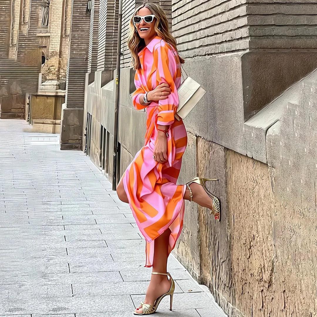 Robe Midi Rayée pour Femmes