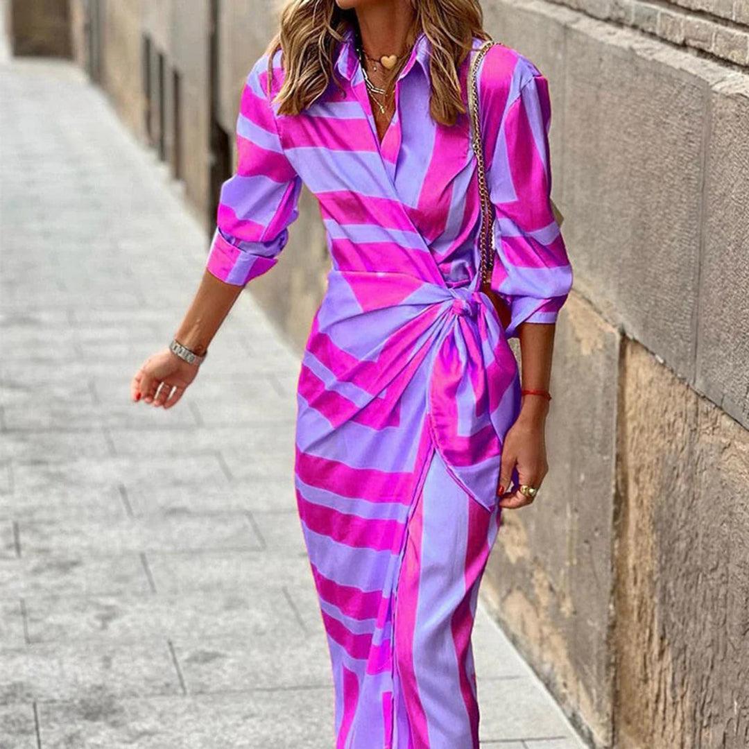 Robe Midi Rayée pour Femmes