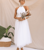 Robe Midi Col Halter en Mesh pour Femmes