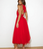 Robe Midi Col Halter et Col en Mesh pour Femmes
