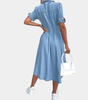 Robe Midi Cintrée en Denim pour Femmes