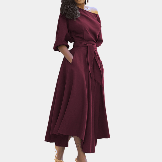 Robe Midi à Ceinture pour Femmes