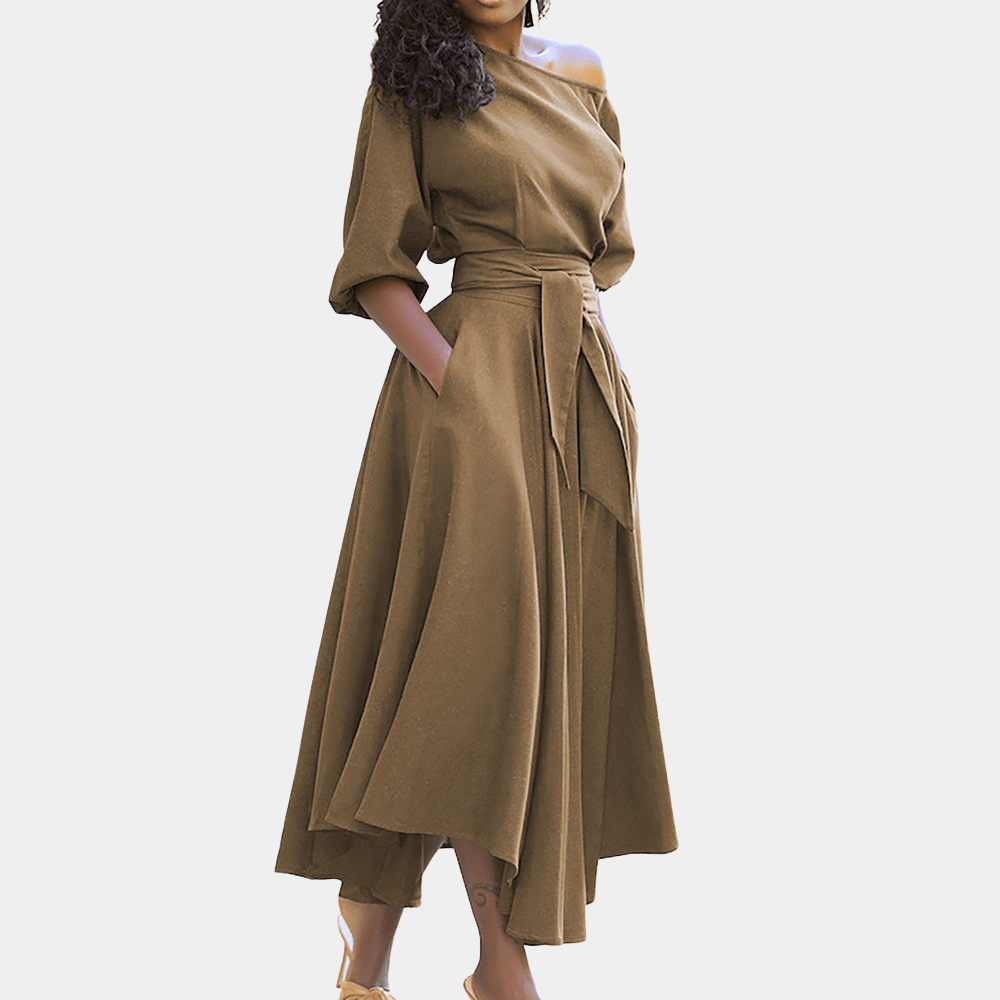 Robe Midi à Ceinture pour Femmes