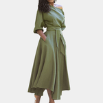 Robe Midi à Ceinture pour Femmes