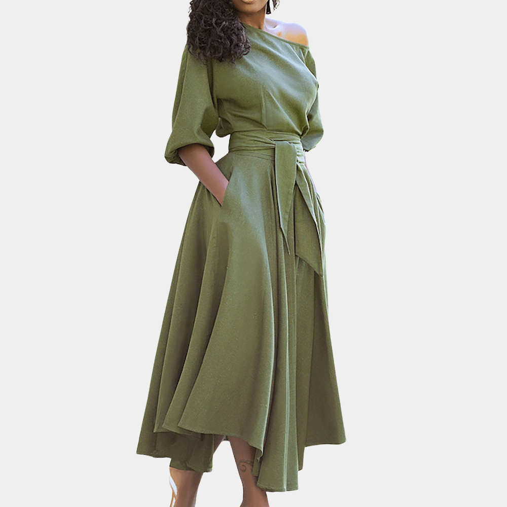 Robe Midi à Ceinture pour Femmes