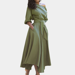 Robe Midi à Ceinture pour Femmes