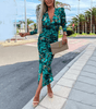 Robe Midi Imprimé Tropical pour Femmes