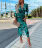 Robe Midi Imprimé Tropical pour Femmes