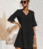 Robe Midi Décolleté en V Imprimé Floral pour Femmes