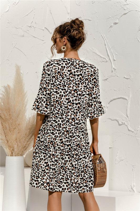 Robe Midi Décolleté en V Imprimé Floral pour Femmes